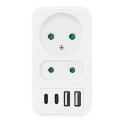 5. MACLEAN Steckdose 2-fach + 4x USB MCE249 F/W