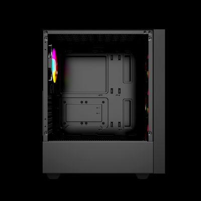 8. GEMBIRD FORNAX 4000 MIDI-TOWER-CASE (2x USB 3.0, 1x USB 2.0, HD-Audio, Seitenwand aus Glas, ARGB-Hintergrundbeleuchtung) SCHWARZ