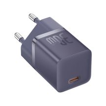 Baseus GaN5 30W USB-C EU-Wandladegerät mit lila Kabel , Baseus Dynamic 3 USB-C 100W 1m - Lila