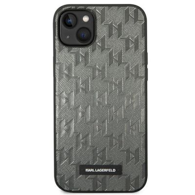 3. Karl Lagerfeld KLHCP14SSAKLHPG iPhone 14 6.1 "Hardcase grau / graues Saffiano Mono Metal Logo