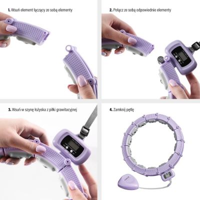 4. Hula Hoop HMS HHM14 mit Magneten, Gewicht und Zähler lila