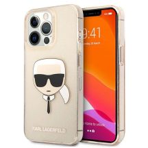 Karl Lagerfeld Glitzer Karl's Head Case für iPhone 13 Pro / iPhone 13 - Gold