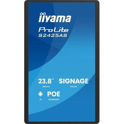 2. iiyama ProLite S2425AS-B1P Flachbildschirm Digital Signage 60,5 cm (23,8") LCD Wi-Fi 500 cd/m² Full HD Schwarz Eingebauter Prozessor Android 24/7