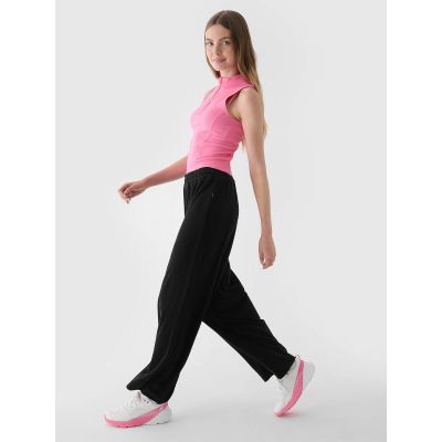 2. 4F 4FRAW24TTROF1352-20S Velours-Jogginghose mit weitem Bein für Damen