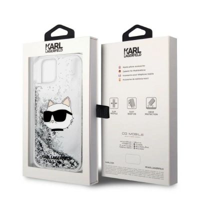 8. Karl Lagerfeld KLHCP14MLNHCCS iPhone 14 Plus 6,7" Silber/Silber Hardcase Glitter Choupette Head