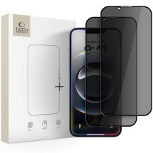 Tech-Protect Anti-Spionageglas Pro+ 2er-Pack für iPhone 17e / 16e / 14 / 13 Pro / 13 - Schwarz