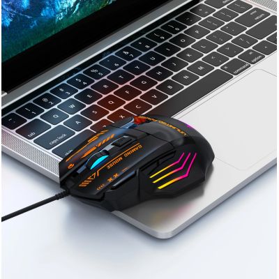 10. Wozinsky WMGK-1179W Kabelgebundene optische Gaming-Maus mit 7200 DPI und Hintergrundbeleuchtung – Schwarz