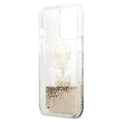 7. Karl Lagerfeld Liquid Glitter Karl&Choupette Head Case für iPhone 13 Pro Max 6,7" - Gold