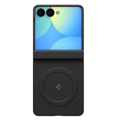 5. Spigen AirSkin Aramid MagFit MagSafe Hülle für Samsung Galaxy Z Flip 8 - Schwarz