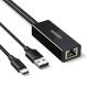 Ugreen USB-C auf RJ45 10/100 Mbit/s Netzwerkadapter – Schwarz