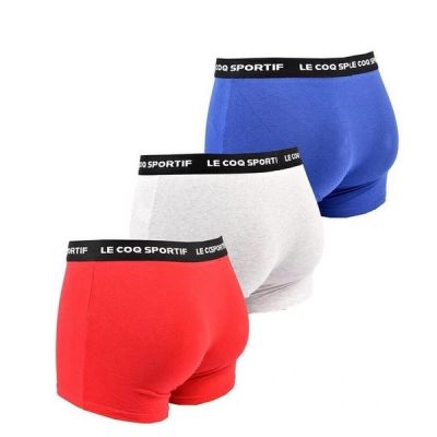 12. Le Coq Sportif Herren-Boxershorts, 3er-Pack, rot, grau, marineblau