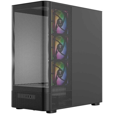 6. MODECOM VOLCANO AQ 400 ARGB MIDI SCHWARZES GEHÄUSE