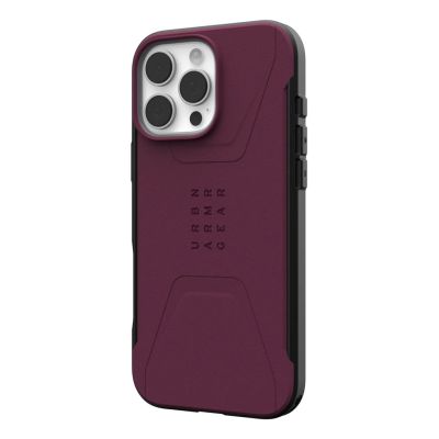 4. UAG Civilian Magsafe - MagSafe-kompatible Schutzhülle für iPhone 16 Pro Max (bordeaux)
