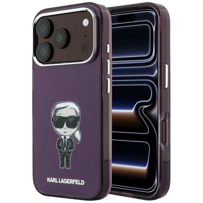 Karl Lagerfeld IML Ikonik Sketch Print MagSafe Hülle für iPhone 18 Pro / 17 Pro – burgunderfarben