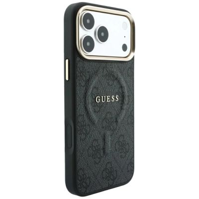4. Guess Embossed 4G Classic MagSafe Hülle für iPhone 17 Pro / 18 Pro – Schwarz
