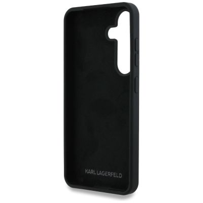 7. Karl Lagerfeld Silikon Metall Signature Logo Samsung Galaxy S25 Hülle schwarz
