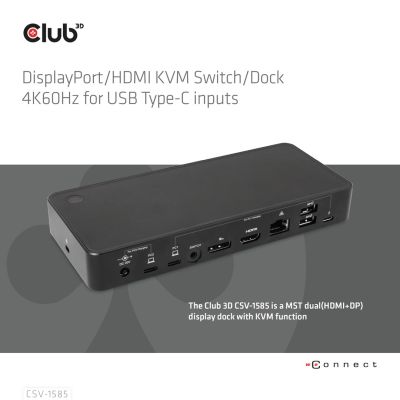 3. CLUB3D CSV-1585 KVM-Switch Schwarz