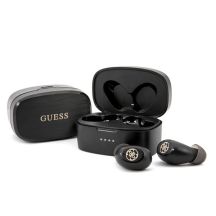 Guess GUTWSJL4GBK TWS Bluetooth-Kopfhörer + schwarz/schwarze 4G-Dockingstation