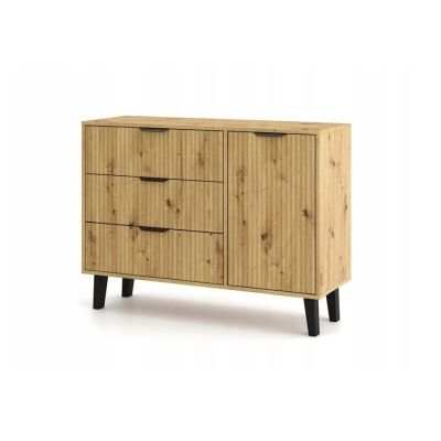 2. SCANDI 1D3S SCHLANKE KOMMODE AUS EICHE, ARTISAN OAK