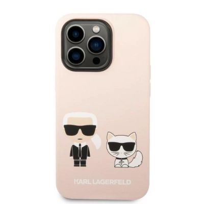 3. Karl Lagerfeld KLHMP14LSSKCI iPhone 14 Pro 6.1" Hardcase hellrosa / hellrosa Silikon Karl & Choupette Magsafe