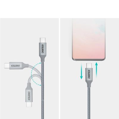 10. Choetech XCC-1002-GY USB-C – USB-C PD QC-Kabel 100 W 5 A 480 Mbit/s 1,8 m – Grau