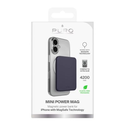 2. Puro 4200mAh Ultradünne MagSafe USB-C-kompatible Powerbank – Grau