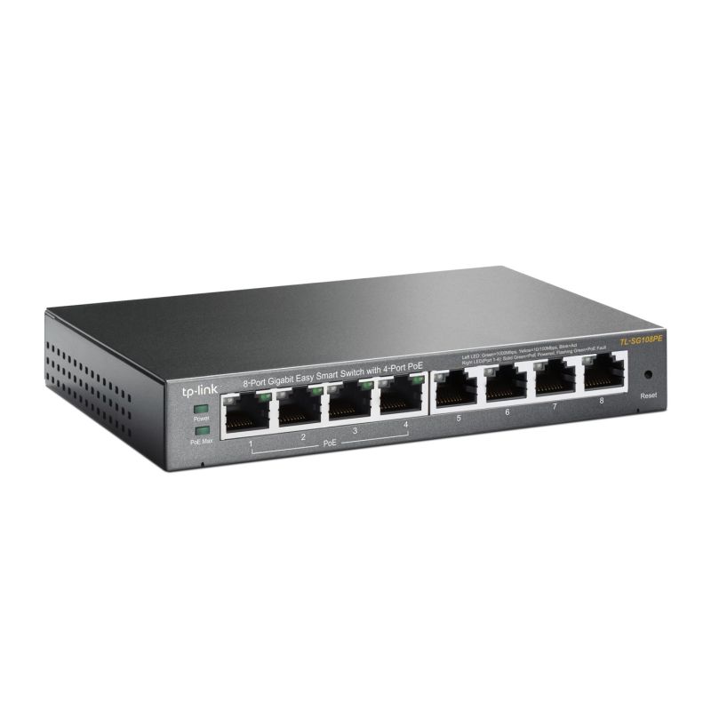 2. TP-Link TL-SG108PE Managed L2 Gigabit Ethernet (10/100/1000) PoE-Unterstützung Schwarz
