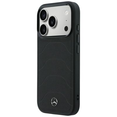 2. Mercedes Leder-Mesh-Hülle mit Bow Line MagSafe für iPhone 18 Pro / 17 Pro – Schwarz