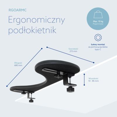 20. R-Go Ergonomische Armlehne Armlehne juodas