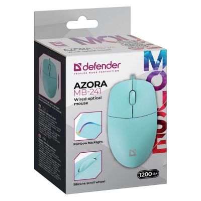 4. DEFENDER KABELMAUS AZORA MB-241 OPTISCH 1200DPI 3P MINT 52243