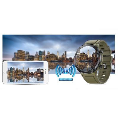 22. Gravity GT21-7 Smartwatch + Schwarzes Silikonarmband