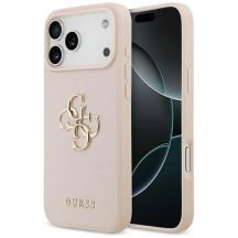 Guess Grained Big 4G & Classic Logo Hülle für iPhone 17 Pro Max - Pink