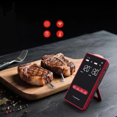 7. Meatmeet X Pro Küchenthermometer mit Bluetooth-/WLAN-App für Grill, Backofen und Smoker – Schwarz