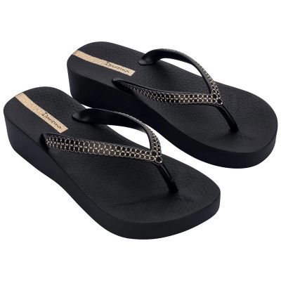 Ipanema Damen-Flip-Flops Mesh XI Plat Fem Plateau, schwarz