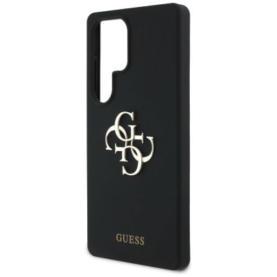 6. Guess Silikon Big 4G Logo Bottom Script Hülle für Samsung Galaxy S25 Ultra - Schwarz