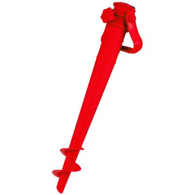 3. ROTER KUNSTSTOFF-SCHIRMHALTERSOCKEL, ZUM ANSCHRAUBEN