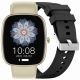 GRAVITY GT18-7 Damen-Smartwatch, beiges Silikonarmband + schwarzes Armband