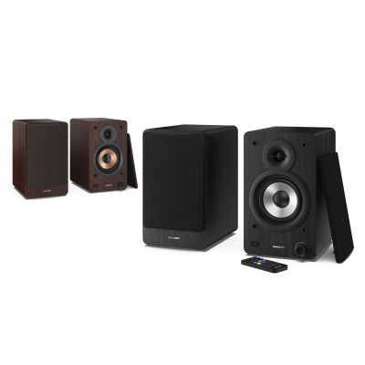 7. Sharp Regallautsprecher, 2-Wege, Schwarz, kabelgebunden und kabellos, 60 W