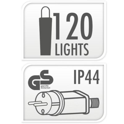 6. 120 LED-Leuchten mit dekorativer Kugel, warmweiß