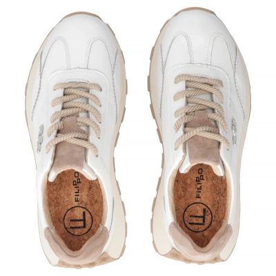 6. Leder-Plateau-Sneaker, weiß, Filippo DP7498