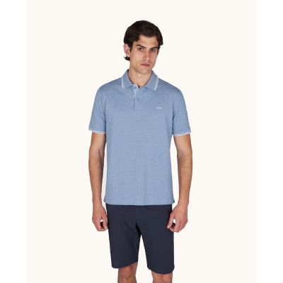 Paul&Shark Herren-Polohemd aus Baumwolle mit Knopfleiste, Stahlblau 25411205-991