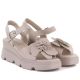 3. Beigefarbene Keilsandalen aus Leder für Damen, Modell Vinceza 26-79615