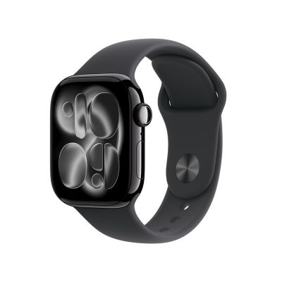 Apple Watch Series 11 (2025) GPS 42 mm Gehäuse aus Aluminium in Jet Black mit Sportarmband S/M