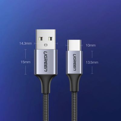 12. Ugreen US288 60126 USB-A / USB-C QC 3.0 3A 1m Kabel - Grau