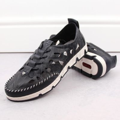 27. Rieker W RKR652 marineblaue durchbrochene Lederschuhe