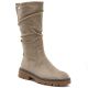 Warme Damenstiefel aus geknittertem Wildleder, beige, M.Daszyński SA259-3
