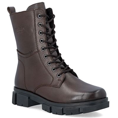 7. Damen-Ankle-Boots aus Leder, gefüttert, braun