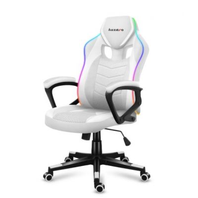 5. Huzaro Force 2.5 RGB WHITE MESH Gaming-Stuhl