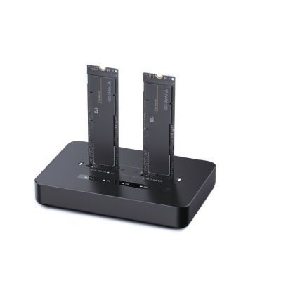 GEMBIRD Dual-Dockingstation für M.2 SATA- und NVMe-SSD-Laufwerke, Schwarz