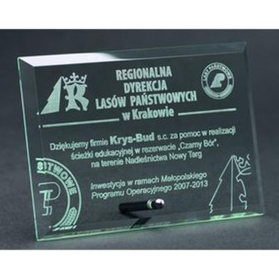 2. gravierte Glastrophäe